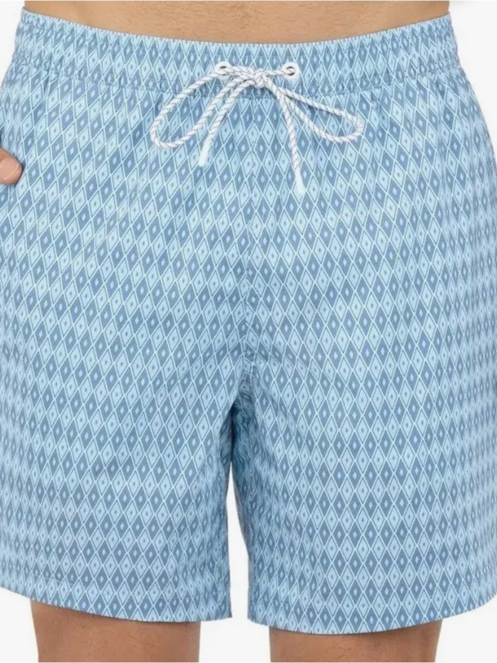 Bonobos Light Blue Diamond-Pattern Swim Trunks